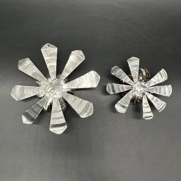 Vintage Flower Christmas Ornaments Handmade Tin Metal Pink Gold Floral Retro - Picture 4 of 7